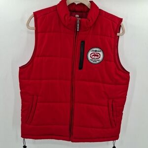 Ecko‎ Unltd Mens Size XXL Red Puffer Vest Rhino Logo Patch